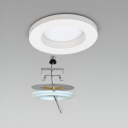 Aspen Creative 21067-12, Recessed Lighting Converter Kit, 8" Diameter, White Plastic Medallion, Set of 2