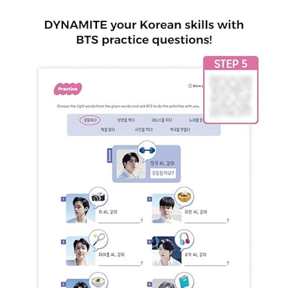 Easy Korean with BTS (New Cover Edition)- Basic Level Korean Study Book with Workbook and Free Online Lectures(Lessons with BTS Videos, Listening & Speaking Practice, and Grammar Quizzes)