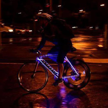 Bike Lights LED Bicycle Frame Light for Night Riding,Waterproof Strip Light Battery Powered with RGB Color, Bright Decoration Lights for Scooter,Trike,Bike Lighting Accessories