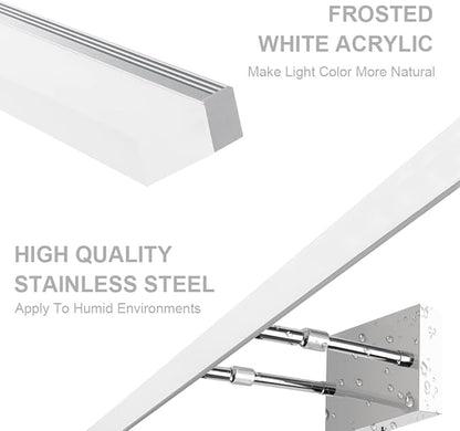 Aipsun 48 inch LED Vanity Lights Adjustable Bathroom Wall Light Fixtures Bathroom Lighting Fixture Over Mirror Chrome Modern Vanity Lighting 5500K