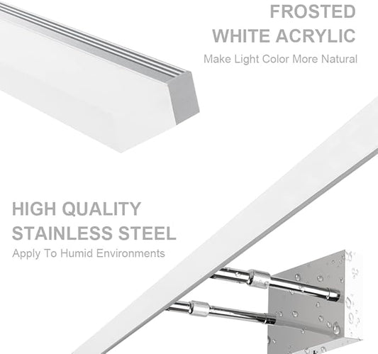 Aipsun 48 inch LED Vanity Lights Adjustable Bathroom Wall Light Fixtures Bathroom Lighting Fixture Over Mirror Chrome Modern Vanity Lighting 5500K