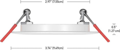 GLOBE Electric 91125 3" Ultra Slim LED Integrated Recessed Lighting Kit, 4-Pack, 6 Watts, Energy Star, IC and Wet Rated, Dimmer Switch Compatible, White Finish, 3.25" Hole Size, 420 Lumens, 3000K