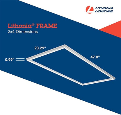 Lithonia Lighting Frame 2x4 LED Lay-in Ceiling Light, 2 ft. x 4 ft. Lighting Fixture for Offices and Classrooms, 4000/5000/6000 Adjustable Lumen Output, 3500/4000/5000 Switchable Color Temperature
