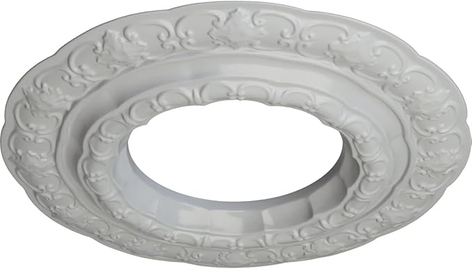 Ekena Millwork CM15LIFRF 15-3/8" x 7" x 1" Lisbon Ceiling Medallion, Frost