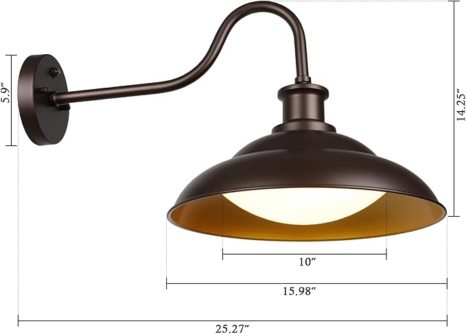 Dusk to Dawn Outdoor LED Barn Lights, 16 Inch Large Farmhouse Exterior Wall Light Fixtures with Adjustable Color Temperature, Modern Bronze Porch Lights Outside for House Garage Doorway