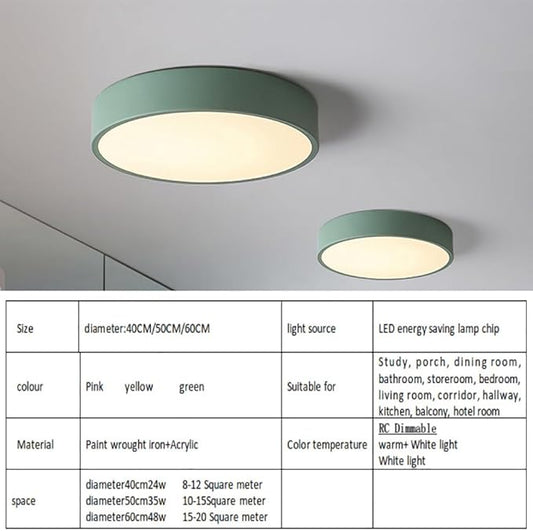 LED Ceiling Light Fixture,12 Inch Modern Round Recessed Ceiling Lights,Dimmable Light,Green 18W Close to Ceiling Lighting Flush Mount Living Room Bedroom,3000K-6000K