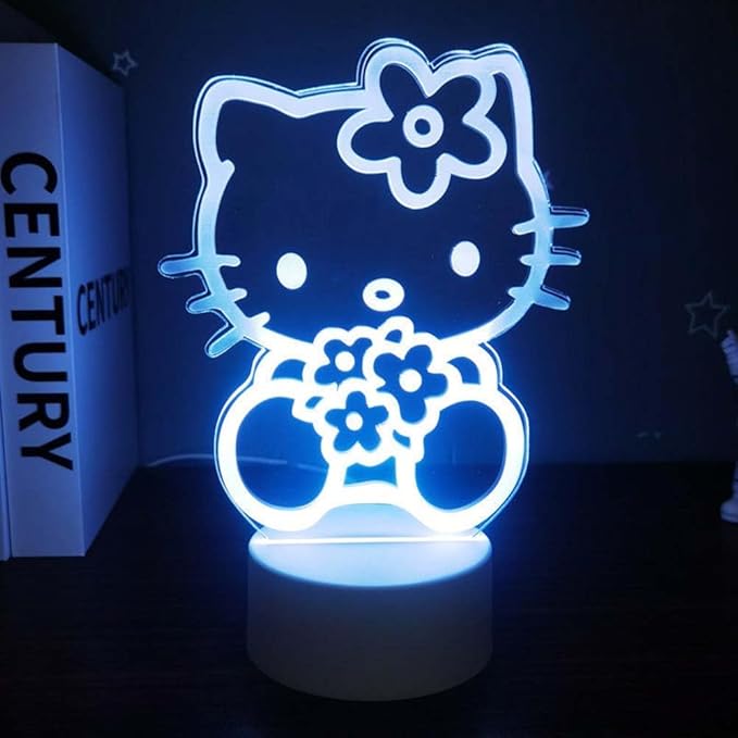 3 Color Change Cartoon Night Light, 3D Kawaii LED Desk Lamp, Acrylic Sleep Night Lamp As Best Gifts for Women Teens Boys Girls