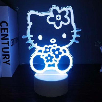 3 Color Change Cartoon Night Light, 3D Kawaii LED Desk Lamp, Acrylic Sleep Night Lamp As Best Gifts for Women Teens Boys Girls