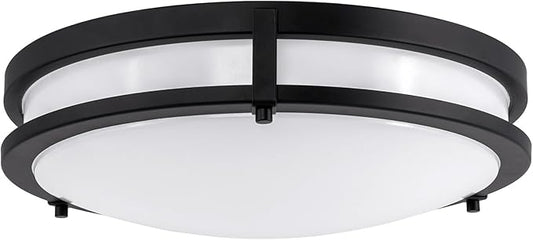Design House Ripon 14.5 Inch Integrated LED Indoor Ceiling Light, Dimmable, Matte Black – Design House, 578641-BLK