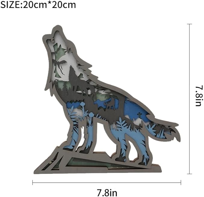3D Wooden Animal Carving LED Night Light, Wood Carving Light, Modern Home Decoration, Decorative Tables, Cabinets, Living Rooms, Bedrooms, Offices, Farmhouses, Bookshelves, Perfect Holiday Gifts