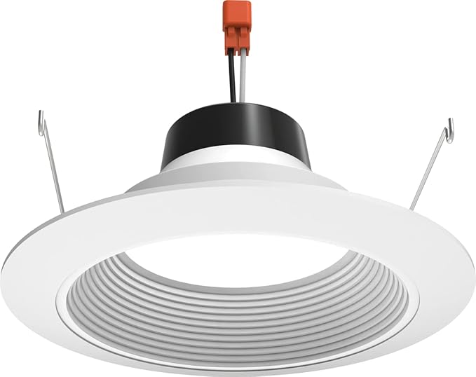 Juno 6 in. 2700K Soft White LED 1000 Lumen Retrofit Downlight Baffle Trim Module, White