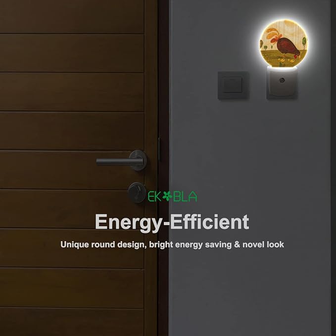 EKOBLA Hen & Chicks Plug-in Night Light, Farmhouse Fowl Animal LED Nightlight with Dusk to Dawn Auto Sensor for Bathroom, Hallway & Kitchen Decor
