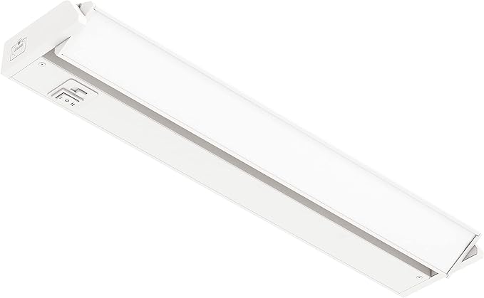 GETINLIGHT 18-inch Swivel LED Under Cabinet Lights, Glass Lens, Selectable White 2700K/4000K/5000K, Dimmable with Wall Dimmers, White Finish, IN-0202-2-WH