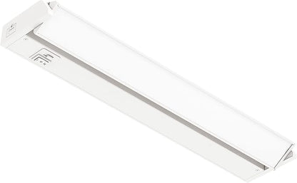 GETINLIGHT 18-inch Swivel LED Under Cabinet Lights, Glass Lens, Selectable White 2700K/4000K/5000K, Dimmable with Wall Dimmers, White Finish, IN-0202-2-WH