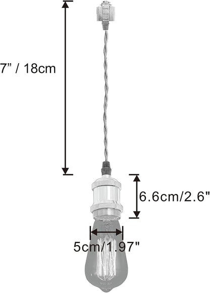 Kiven 3-Light H-Type Wire Track Light Pendants, 7 Inch Cord Length Black Weave Rope, Restaurant Chandelier Decorative Pendant Light Industrial Factory Pendant Lamp 3 Pack,Bulb Not Included（Gold）