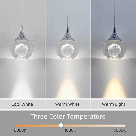 JoollySun Pendant Light Modern Crystal: Mini Chrome Light Fixtures Ceiling Hanging for Kitchen Island Bathroom