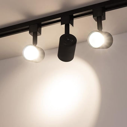 mirrea LED Track Lighting Heads Compatible with Single Circuit J Type Track Lighting Rail Ceiling Spotlight for Accent Task Wall Art Exhibition Lighting 6.5W 24° Black Pack of 6 (4000K Neutral White)