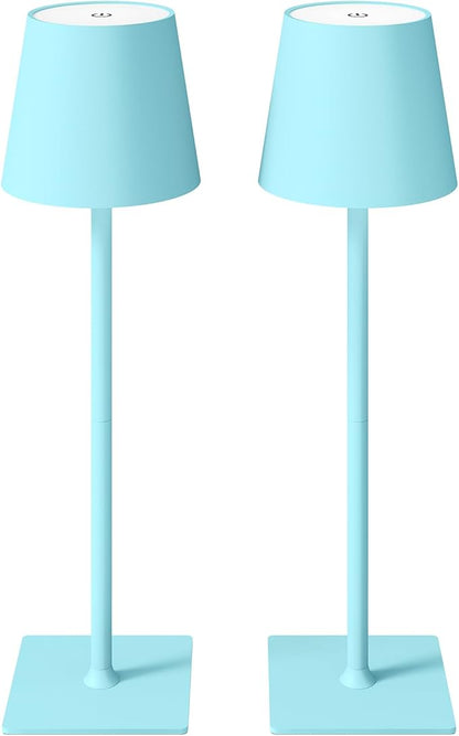 CHLORANTHUS 2 Pack Cordless Table Lamps, 3 Colors Stepless Dimming, 5000mAh Rechargeable Battery LED Desk Lamp for Bedroom/Couple Dinner/Desk/Cafe/Dining Room/Terrace