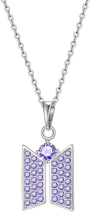 Army Necklace Bangtan Boys Pendant Merch 18K Gold Plated Cubic Zirconia Jewelry for Fans Gifts