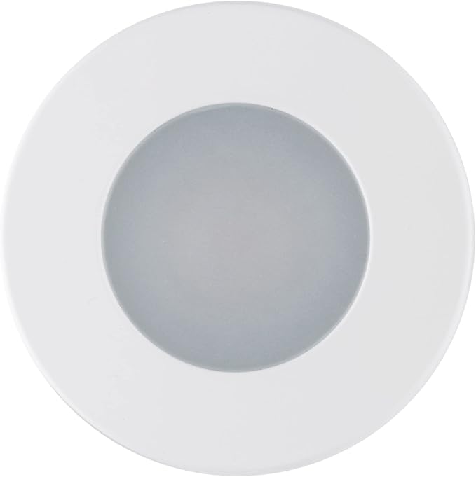 Globe Electric 90663, 4" Flush Round Trim Recessed Lighting Kit Tempered Frosted Glass, White, 3.88" Hole Size, Bulb Not Included