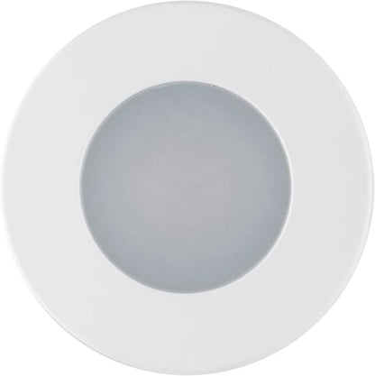 Globe Electric 90663, 4" Flush Round Trim Recessed Lighting Kit Tempered Frosted Glass, White, 3.88" Hole Size, Bulb Not Included