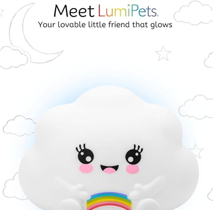 Lumipets Cloud Squishy Night Light for Kids | Soft Silicone Bedside Mood Lamp with Remote & Tap Control | Rechargeable Color Changing Night Light for Boys & Girls | Portable Nightlight with USB Cord