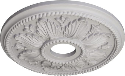 Ekena Millwork CM18ED1UWF Edinburgh Ceiling Medallion, Ultra Pure White