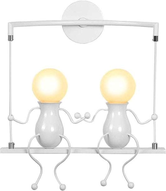 Kawell Humanoid Wall Light Fixtures Modern Wall Lamp Creative Wall Sconce Light Art Deco Max 60W E26 Base for Children Room Bedroom Bedside Living Room Stairs Hallway Restaurant Kitchen
