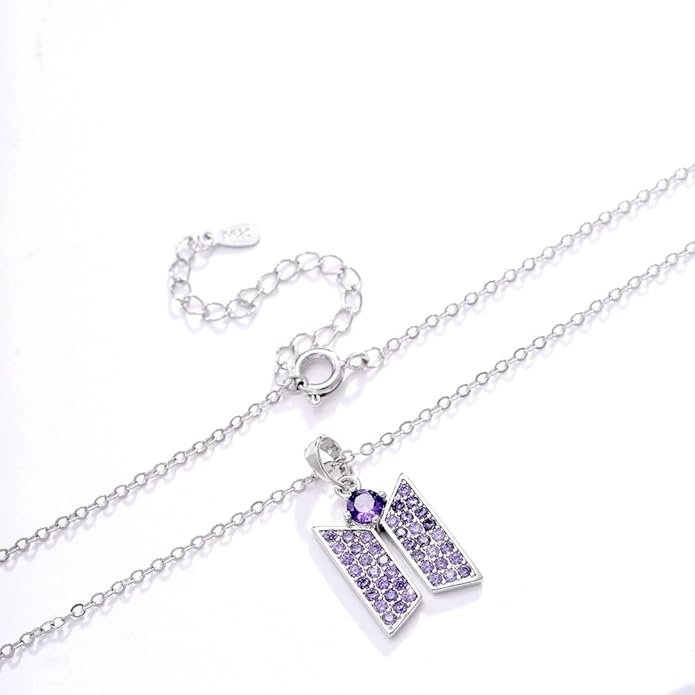 Army Necklace Bangtan Boys Pendant Merch 18K Gold Plated Cubic Zirconia Jewelry for Fans Gifts