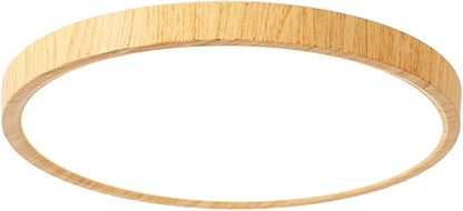 12 Inch Wood Grain Flush Mount Ceiling Light Fixture, Modern 22W Round Flat Overhead 3000K-4000K-6000K Selectable LED Ceiling lamp for Bedroom, Living Room, Kitchen, Entryway, Office