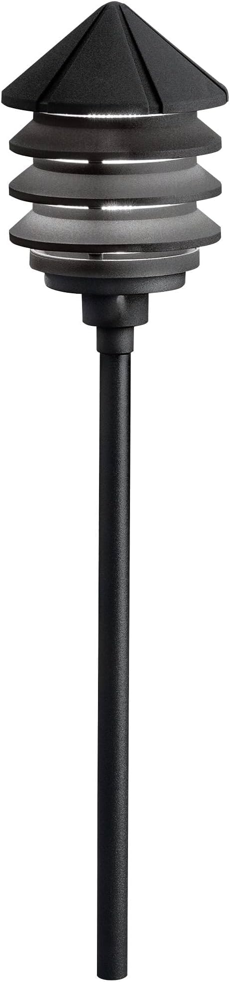 Kichler 15205BKT Six Groove Path & Spread 1-Light 120V, Textured Black