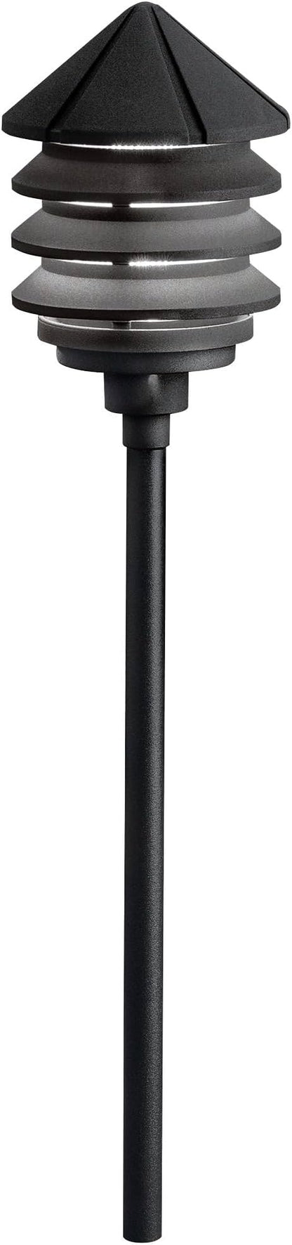 Kichler 15205BKT Six Groove Path & Spread 1-Light 120V, Textured Black