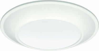 Juno SlimBasics 6 Inch LED Ceiling Light, LED Surface Mount Downlight for Shower Light or Closet Lighting, Selectable White Color, Tapered Trim, Wet Rated, Matte White (JSBT 6IN SWW2 90CRI WL MW M6)