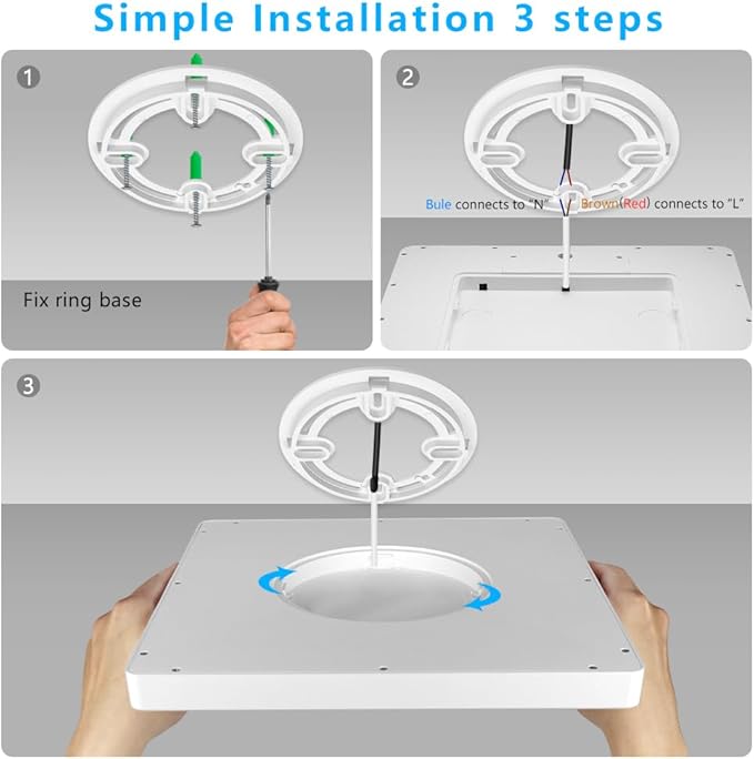 9Inch 18W Square LED Ceiling Light Fixtures Flush Mount, 4000K Natural White LED Ceiling Lamp, Surface Mount Modern Ceiling Lights, Slim Flat Panel Lighting for Bedroom, Kitchen, Bathroom Etc.
