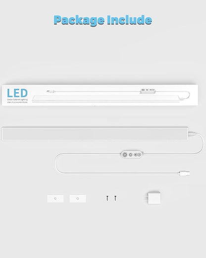 ASOKO Plug-in Under Desk Light, 24Inch LED Workbench Lights with Super Brighten 900Lumen and 3 Temps (3000K/4000K/6000K) for Kitchen Sink/Desk/Workbench-No Motion Sensor Unction