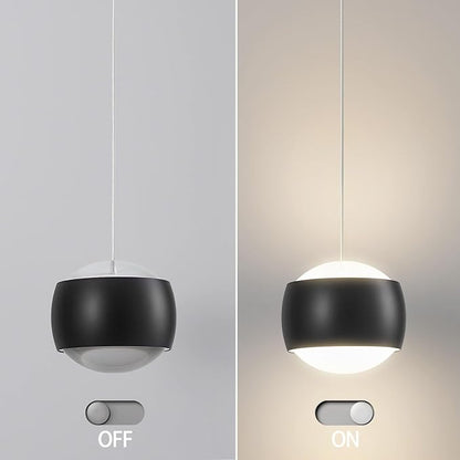 Modern Black LED Dimmable Pendant Light fixtures,6″ Island Pendant Lighting for Kitchen Island Dinning Room,Bedroom,Bar, Kitchen Island Ceiling Hanging Light Fixtures(black-1-Pack)