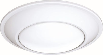 Juno SlimBasics 4 Inch LED Ceiling Light, LED Surface Mount Downlight for Shower Light or Closet Lighting, 3000K Neutral White, Tapered Trim, Wet Rated, Matte White (JSBT 4IN 30K 90CRI MW WL M6)
