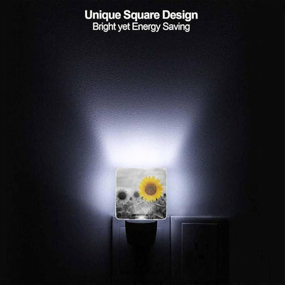 Sunflower Night Light Flowering Plant Leaves LED Night Lights Plug into Wall for Stairway Hallway Bedroom 0.5W Nightlight