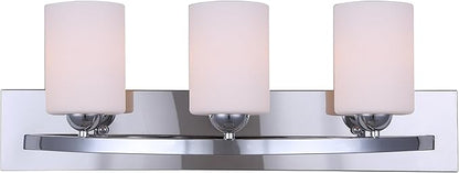 Canarm IVL370A03CH-O Ltd Hampton 3 Light Vanity with Flat Opal Glass, Chrome