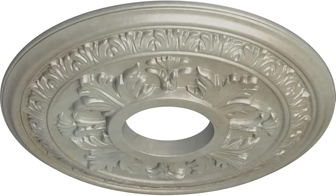 Ekena Millwork CM15BAFLS 15 3/8"OD X 4 1/4"ID X 1 1/2"P Baltimore Ceiling Medallion Fits Canopies Up to 5 1/2", Flash Gold