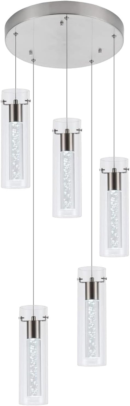 Pendant Lights Kitchen Island Brushed Nickel, 3000K-6000K Dimmable LED Pendant Light Fixtures with Remote, Modern Kitchen Pendant Lighting Over Island for Dining Room & Bar Counter