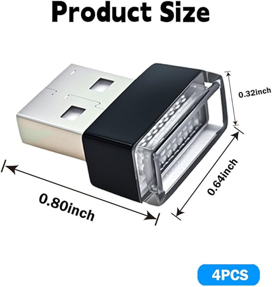 4PCS Car Interior Mood Lighting, Ambient Lighting Car, USB Light, USB Led, Durable, Lightweight and Convenient, Suitable for All Devices with USB Ports (Red)