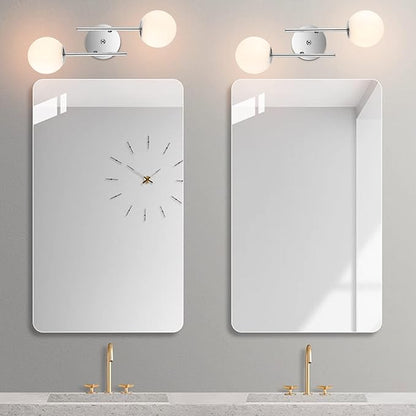 BYOLIIMA Modern Chrome Wall Sconce, 7.5" W x 20" H, G9 Base, Fully Dimmable, Ideal for Bathroom, Kitchen, Living Room, Office