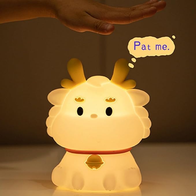 Little Dragon Kids Night Light, Cute Animal Soft Silicone LED Color Changing Lamp，Rechargeable Nursery Bedside Bedroom Table Decor, Best Birthday Christmas Gift for Kid Girl Boy