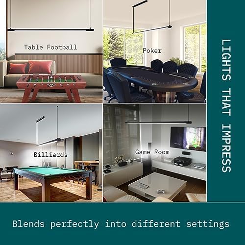 Solvita LED Light –PremiumLights for Pool Table Billiard Living Room Office Kitchen Island, Non-Flickering & Evenly Distributed Light Source & Adjustable Height - Bright White 4000K
