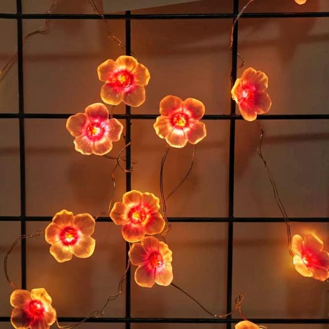 Cherry Blossom String Light, 13ft 40 LED Fairy Lights Pink Cherry Flower Battery Operated with Timer 8 Modes Lighting Indoor Decorative String Lights for Bedroom Wedding Party Decor