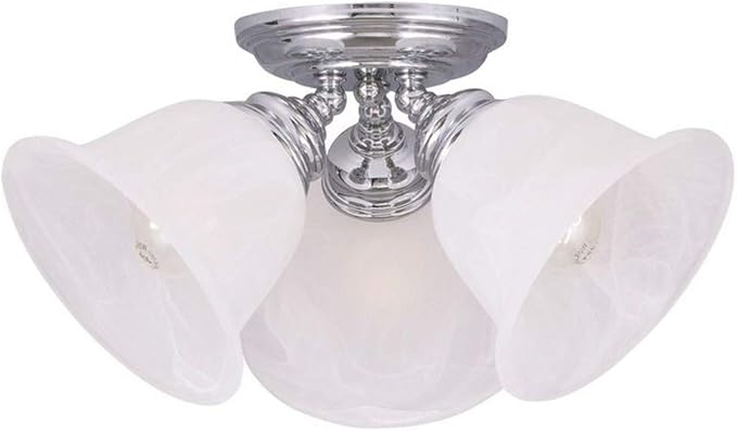 Livex Lighting 1358-05 Essex 3-Light Ceiling Mount, Chrome