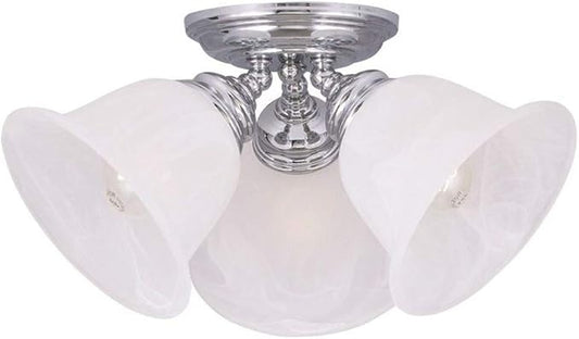 Livex Lighting 1358-05 Essex 3-Light Ceiling Mount, Chrome