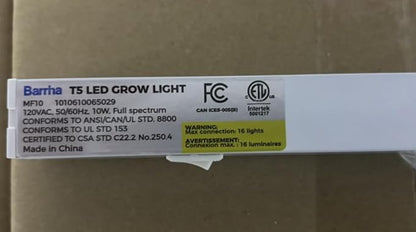 Barrina T5 Grow Lights for Indoor Plants, 2FT 40W (4 X 10W) LED Grow Light with Separate Switch, Linkable Grow Lamp, Indoor Plant Lights for Growth with White Cover, 5000K, 4 Packs