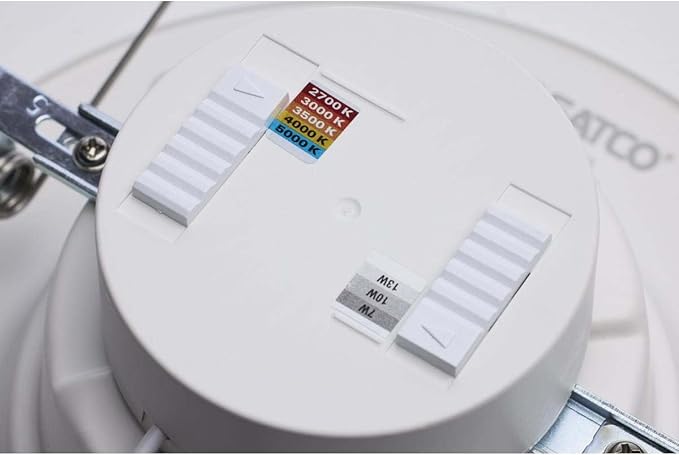 Satco LED Retrofit Downlight with Stepped Baffle, CCT and Wattage Selectable, 5-6 Inch Round, White
